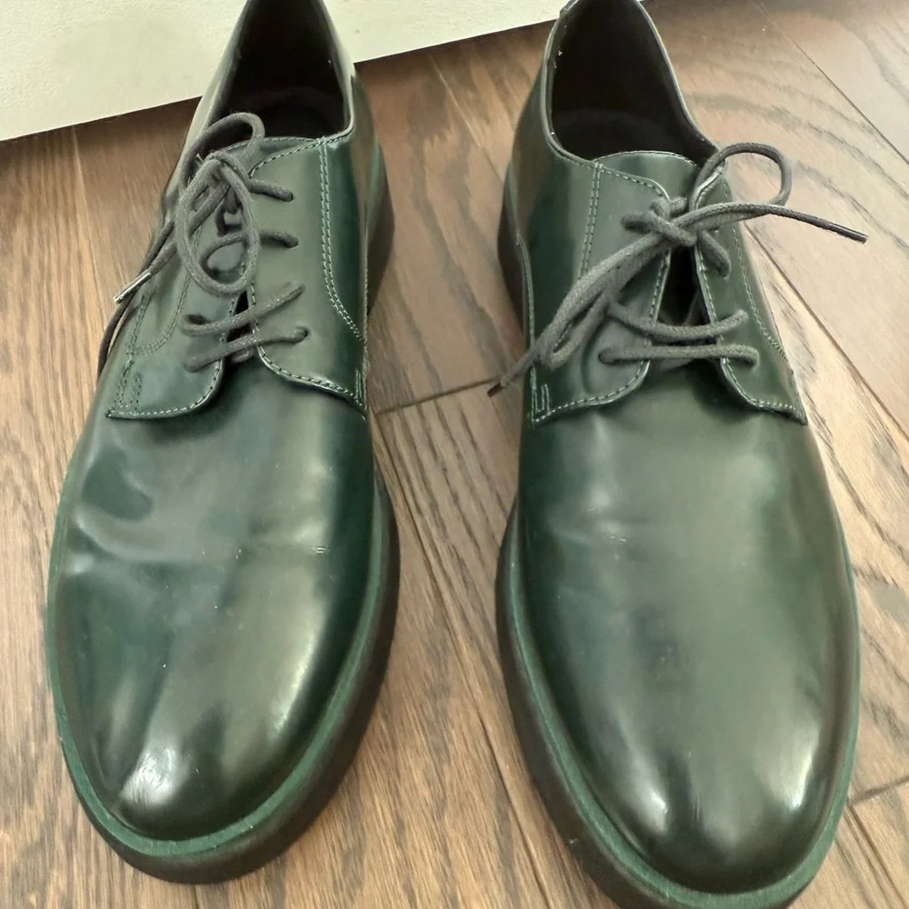Geox Respira Dark Forest Green Derby’s Platform Oxfords